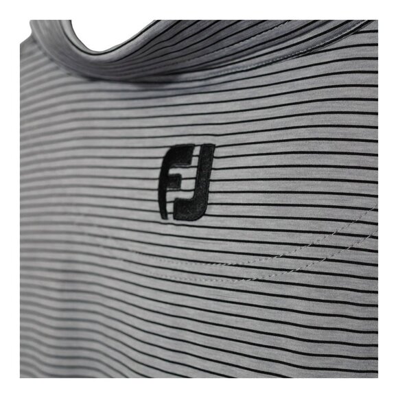 FootJoy Mens Polo Shirt Grey Striped Sz L GOLF TENNIS - Picture 6 of 8
